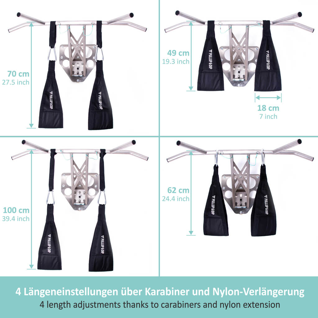 Pull-up bar set: door pull-up bar + resistance bands set of 4 + ab straps