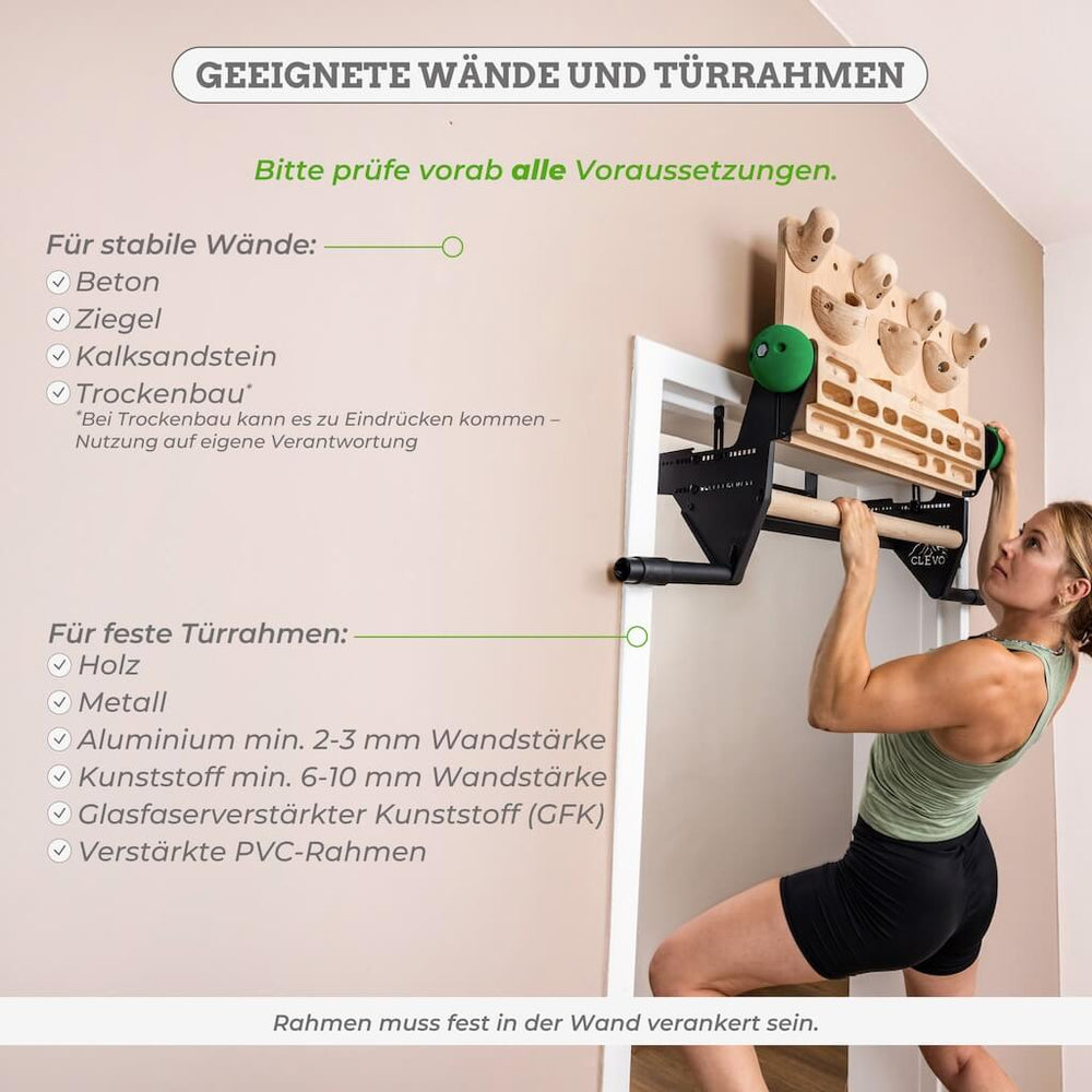 CLEVO DOOR : Suspension de porte pour planche d'entraînement, barre de traction et matériel d'escalade.