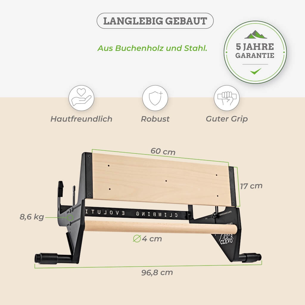 CLEVO DOOR: Türaufhängung für Hangboard, Klimmzugstange und Kletter Hangutensilien