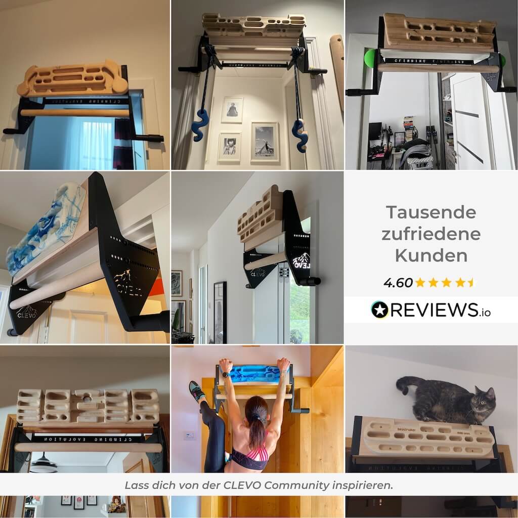 CLEVO DOOR: Türaufhängung für Hangboard, Klimmzugstange und Kletter Hangutensilien