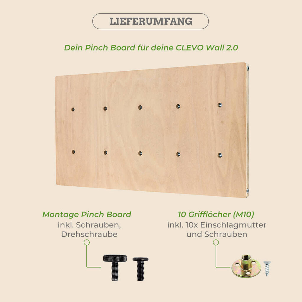 CLEVO Wall 2.0 Pinch Board – Pinch-Grip Training for Climbing Holds