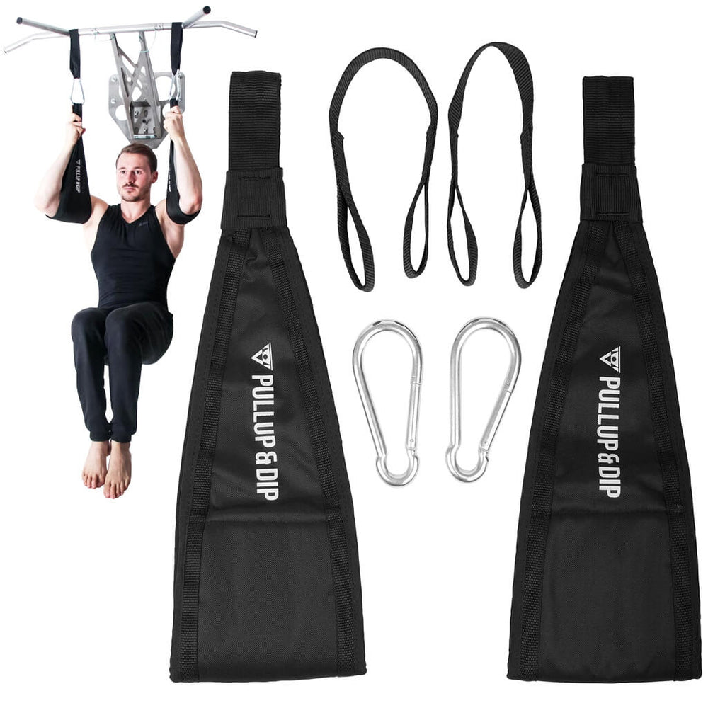 Ensemble de barres de traction : Barre de traction de porte + Sangles de traction (set de 4) + Boucles abdominales