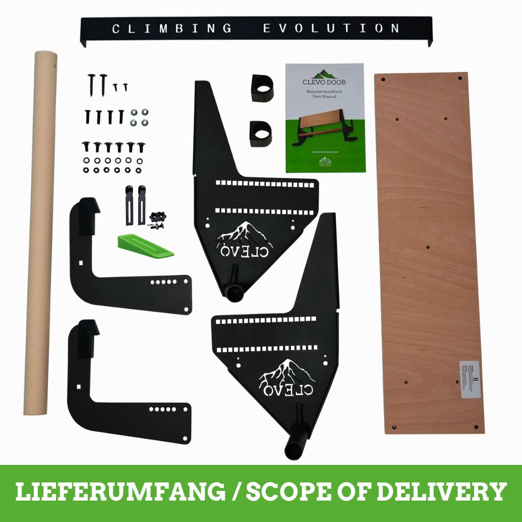 CLEVO DOOR: Türaufhängung für Hangboard, Klimmzugstange und Kletter Hangutensilien