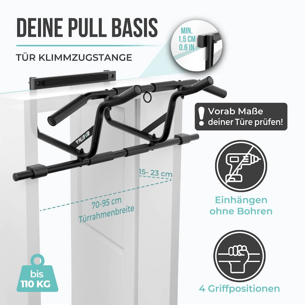 Dip station for door pull-up bar