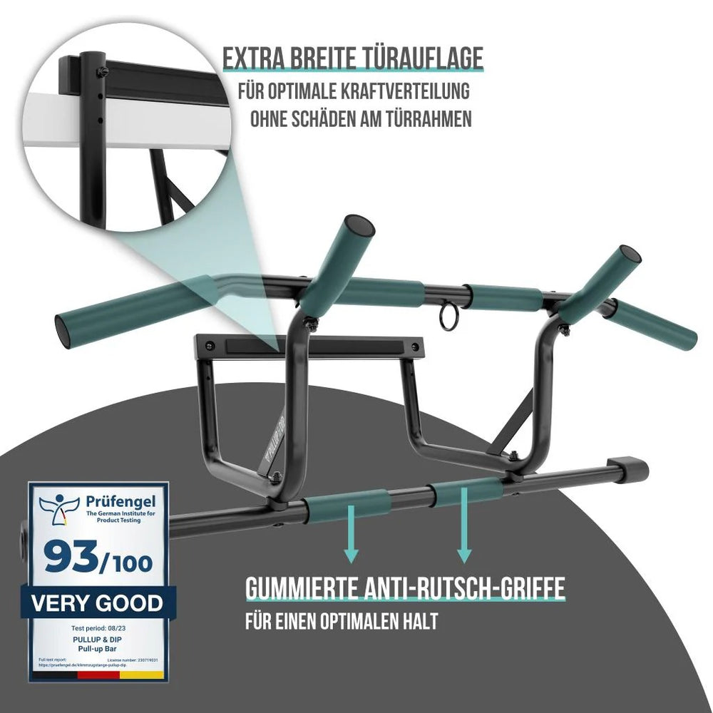 Dip station for door pull-up bar