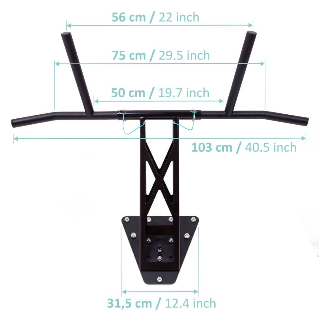 Mobile pull-up bar and dip bar for indoor and outdoor use, unique in the world