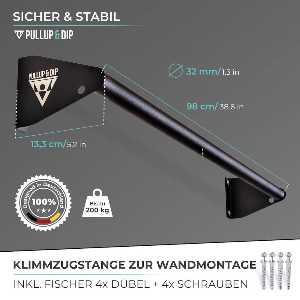 Pull-up bar for wall mounting above the door frame