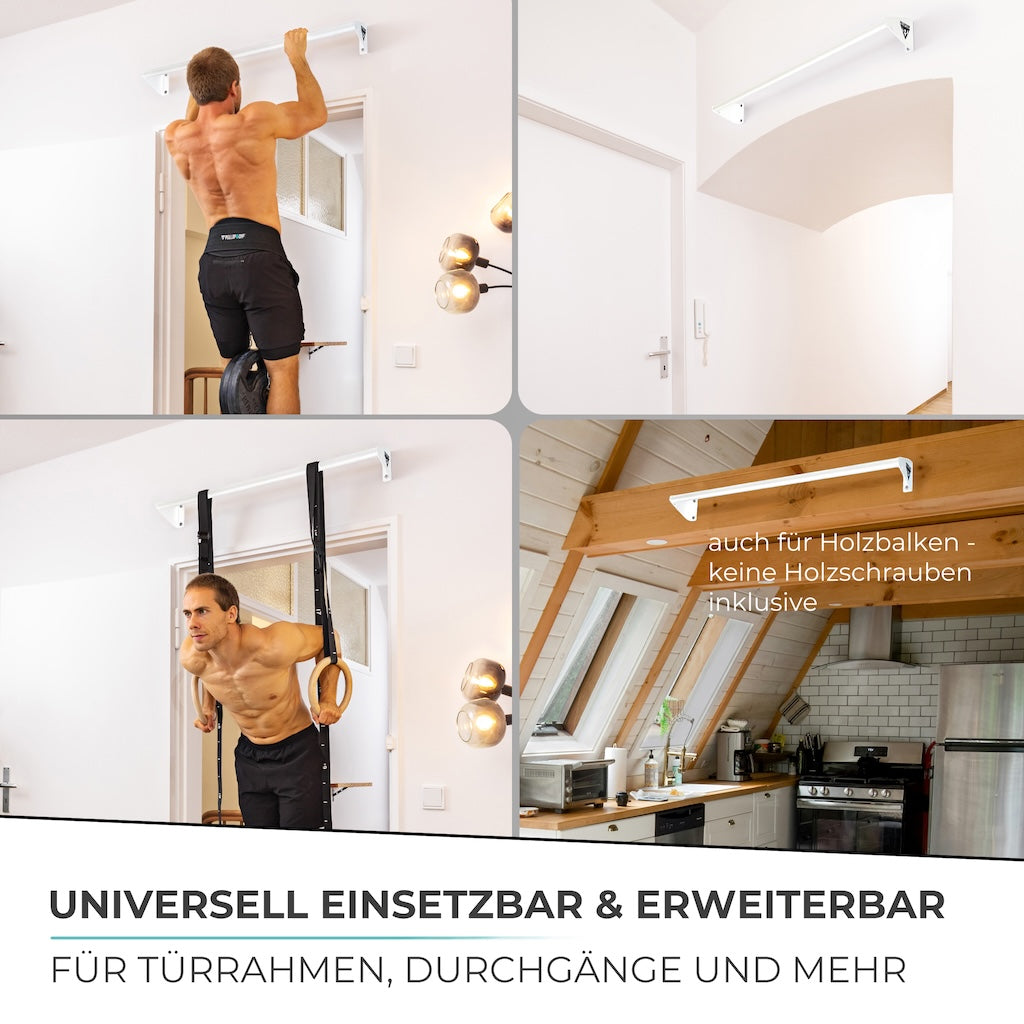 Pull-up bar for wall mounting above the door frame