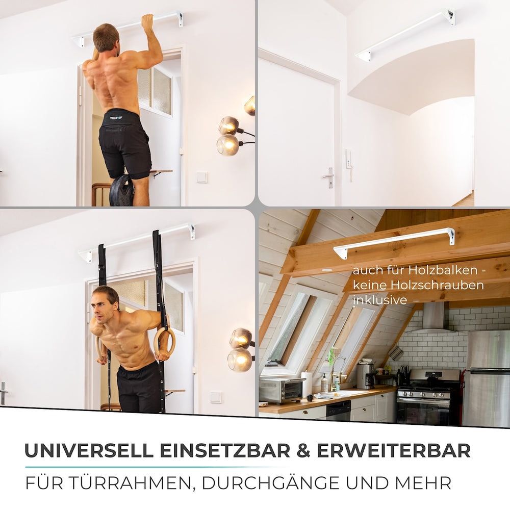 Pull-up bar for wall mounting above the door frame