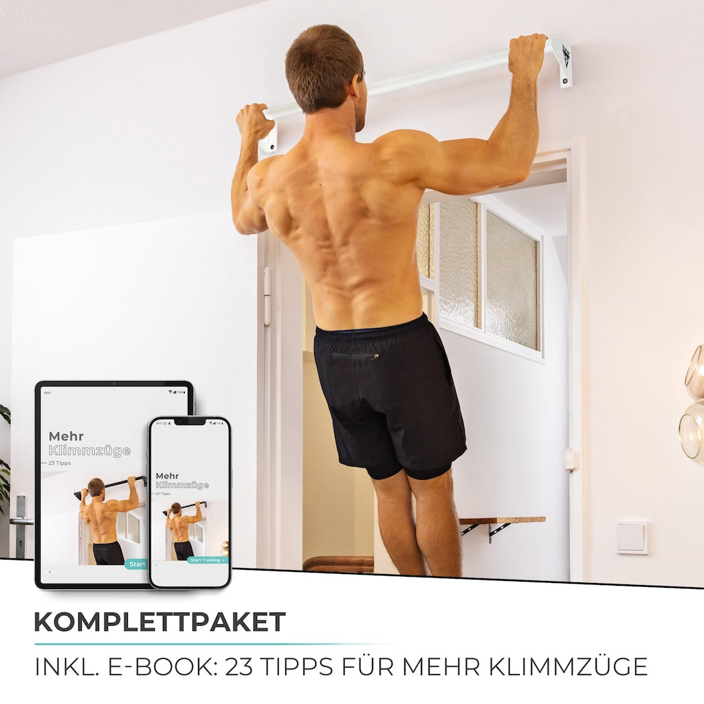 Pull-up bar for wall mounting above the door frame