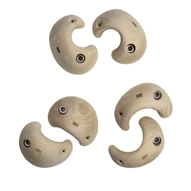 Wooden Climbing Holds From Euroholds in Different Shapes