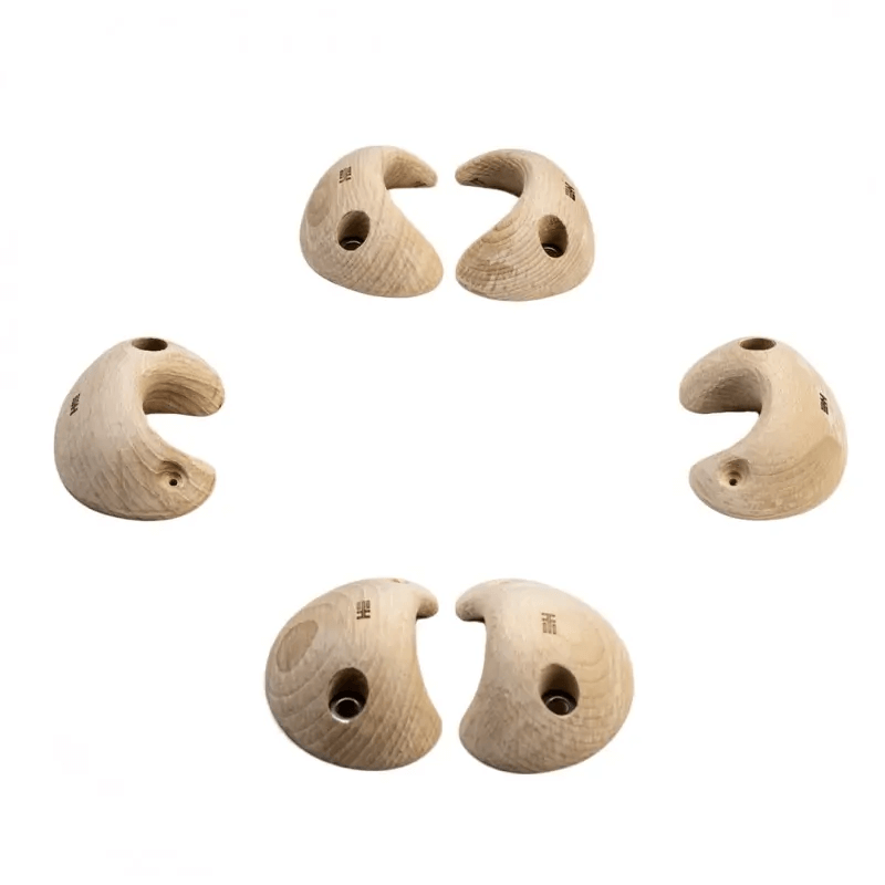 Wooden Climbing Holds From Euroholds in Different Shapes