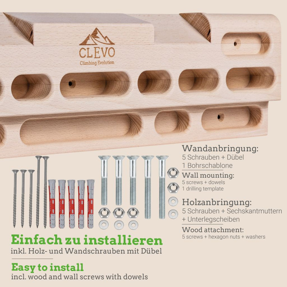 CLEVO Hangboard pour l'entraînement de la force des doigts