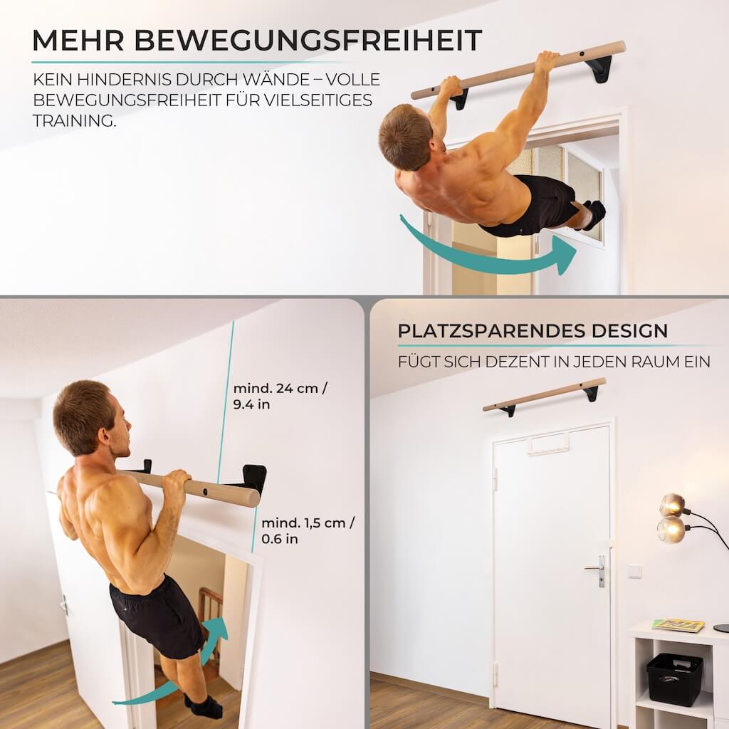 Holz Klimmzugstange zur Wandmontage über Türrahmen