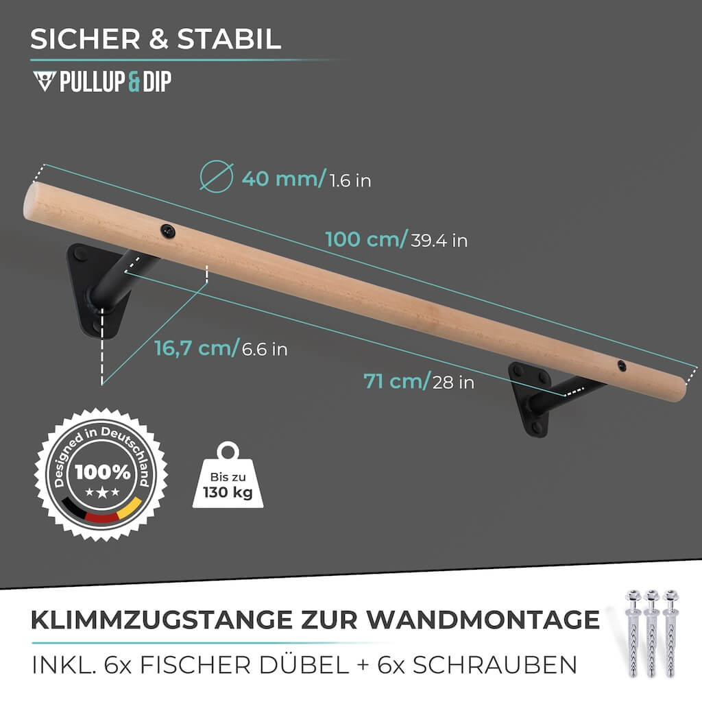 Holz Klimmzugstange zur Wandmontage über Türrahmen