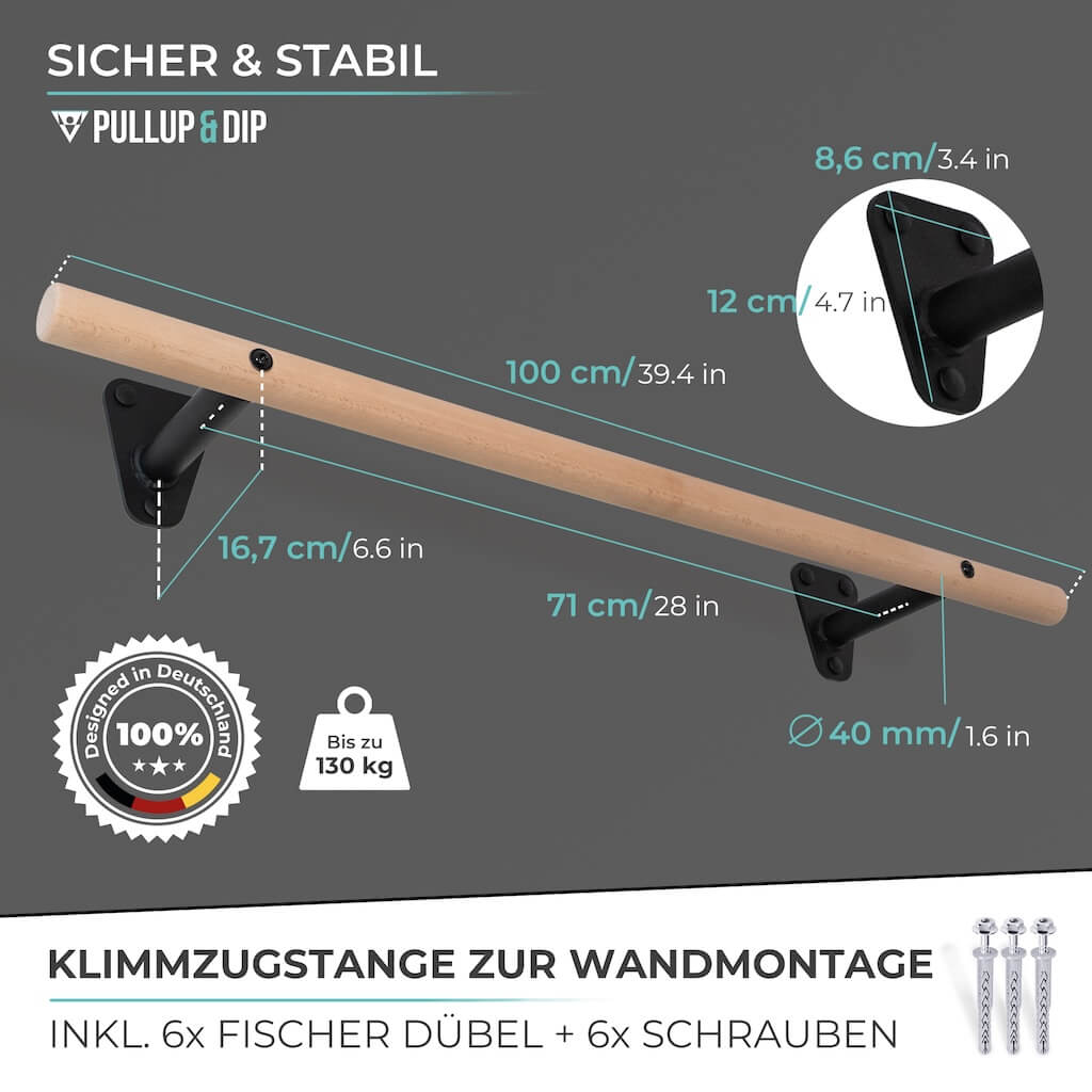 Holz Klimmzugstange zur Wandmontage über Türrahmen