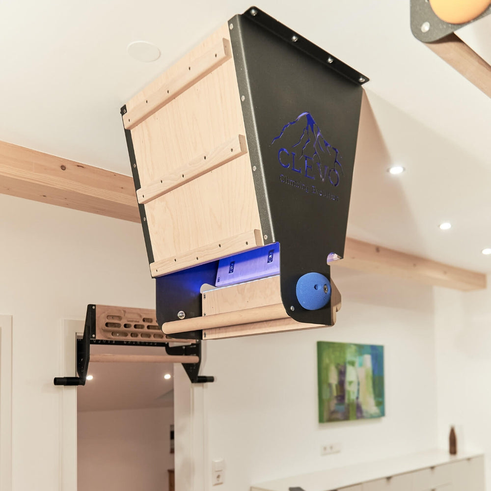 CLEVO XL : module d'escalade professionnel pour plafond pour Campus- et Hangboard, prises et barre de traction