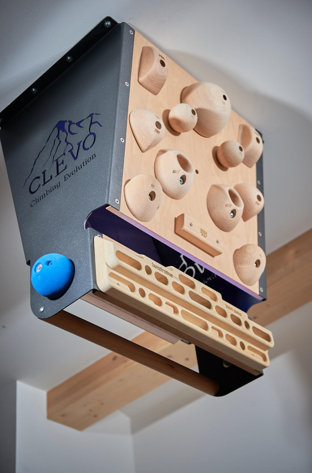 CLEVO XL: Profi Klettermodul für Decke für Campus- und Hangboard, Griffe und Klimmzugstange