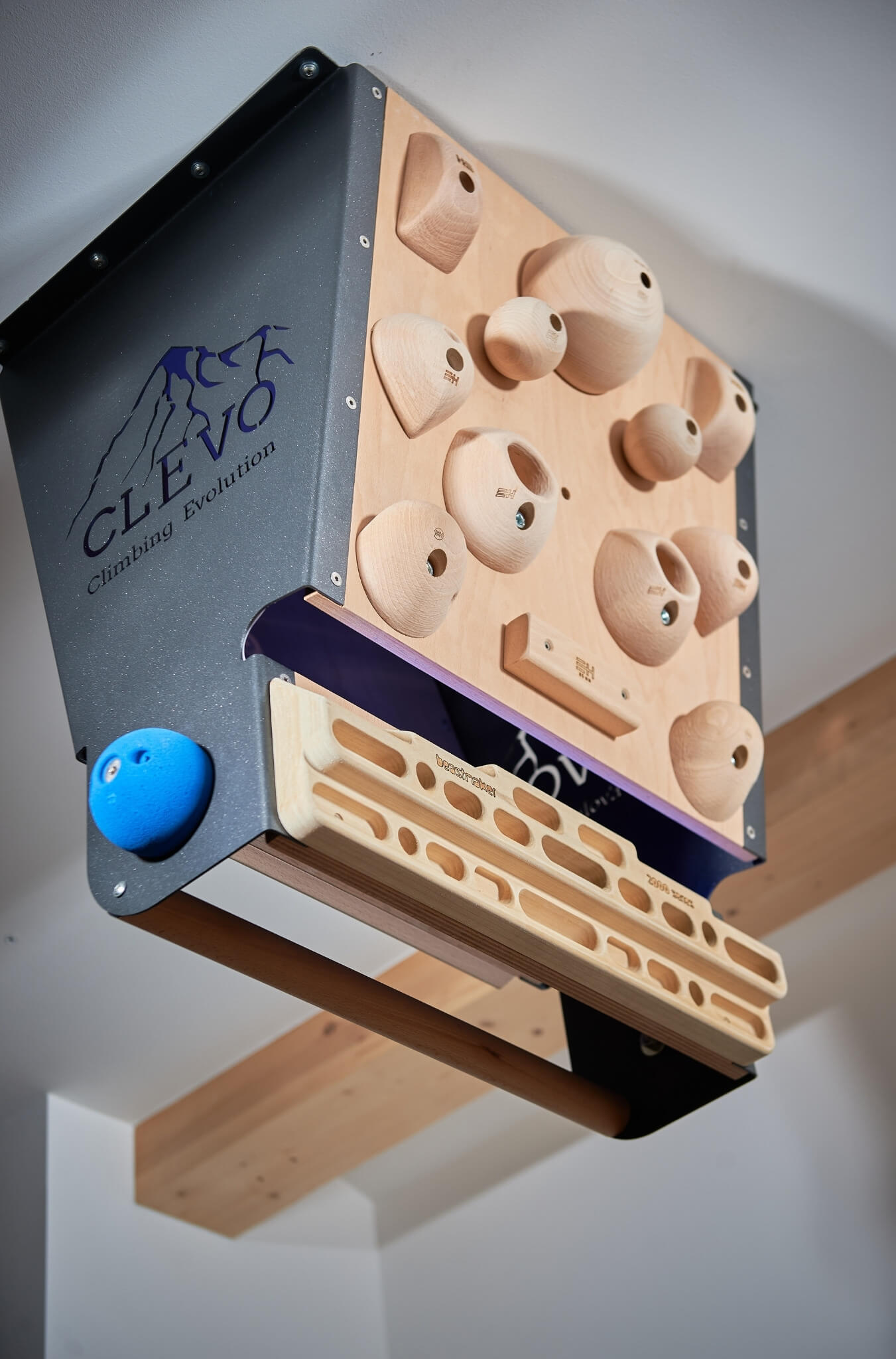 CLEVO XL: Profi Klettermodul für Decke für Campus- und Hangboard, Griffe und Klimmzugstange
