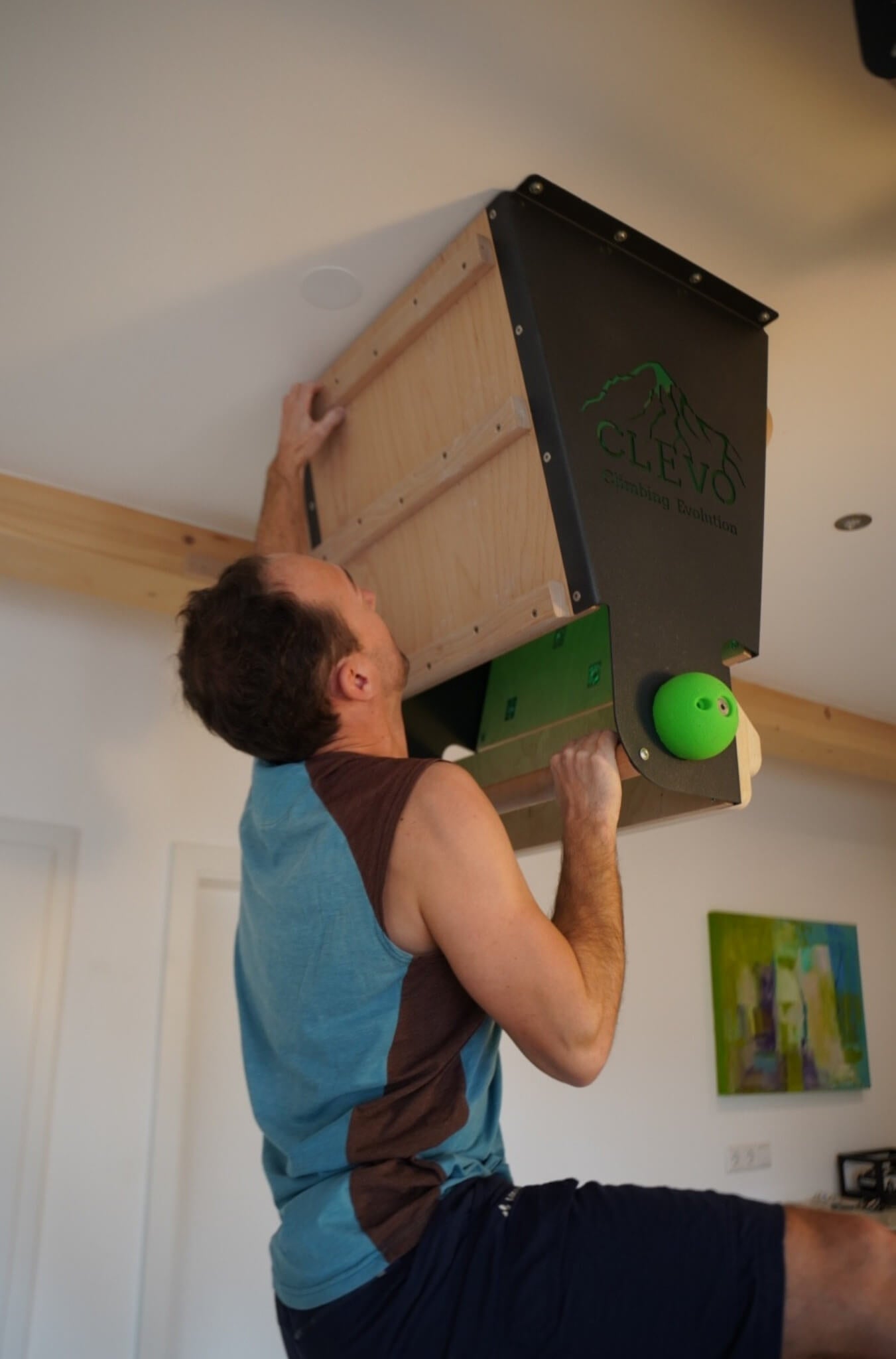 CLEVO XL: Profi Klettermodul für Decke für Campus- und Hangboard, Griffe und Klimmzugstange