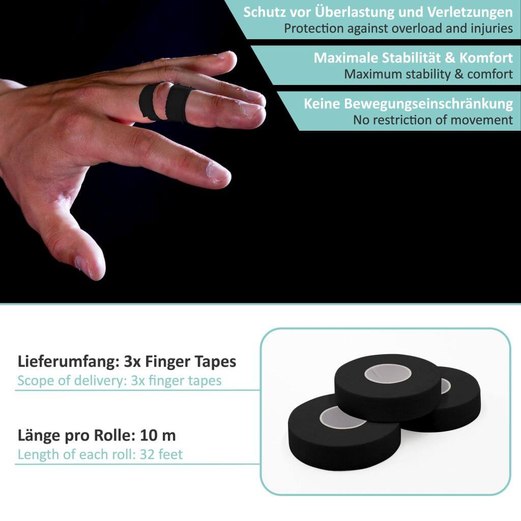 Climbing tape finger with extra strong adhesive, 3 rolls