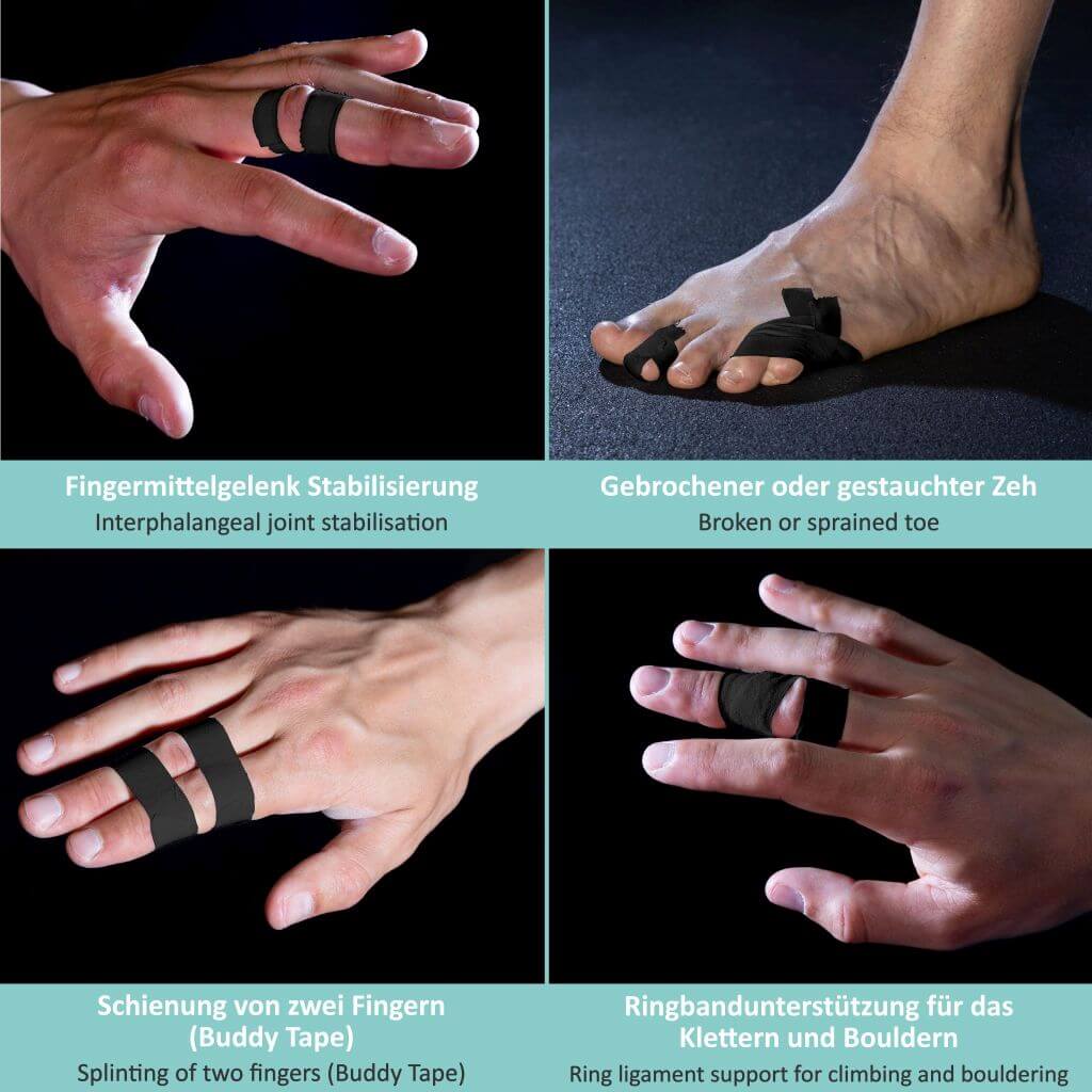Climbing tape finger with extra strong adhesive, 3 rolls