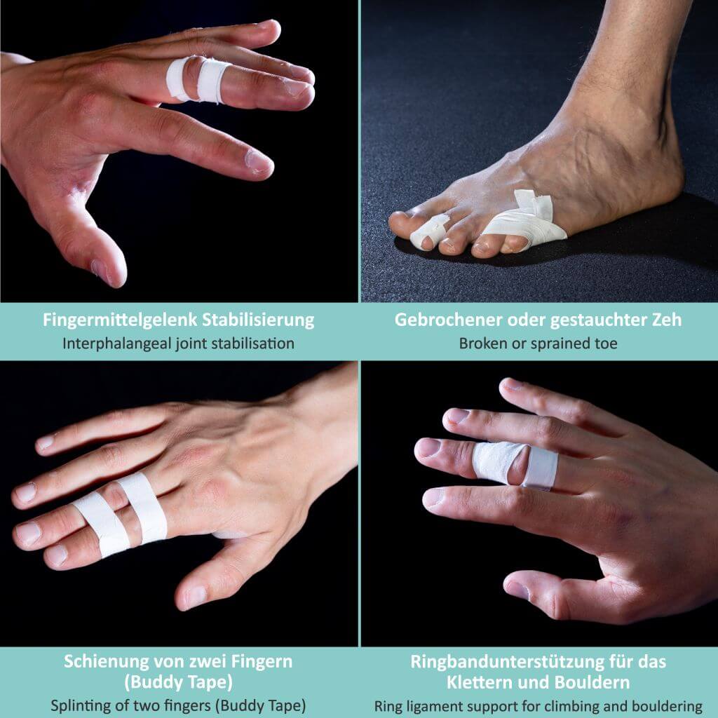 Climbing tape finger with extra strong adhesive, 3 rolls