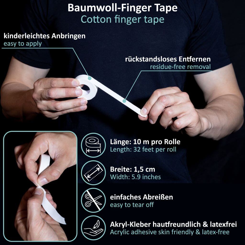 Climbing tape finger with extra strong adhesive, 3 rolls
