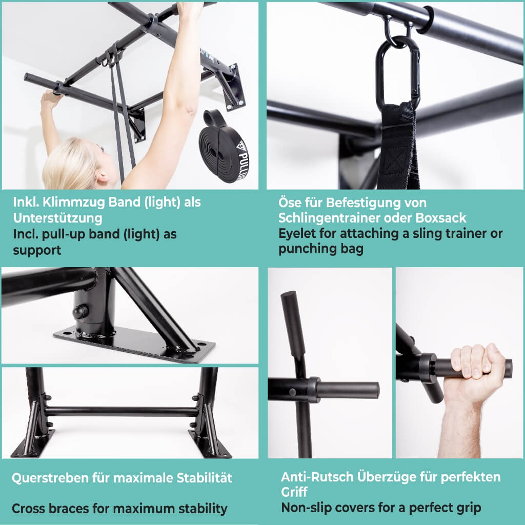 Barre de traction murale, bande de traction incluse