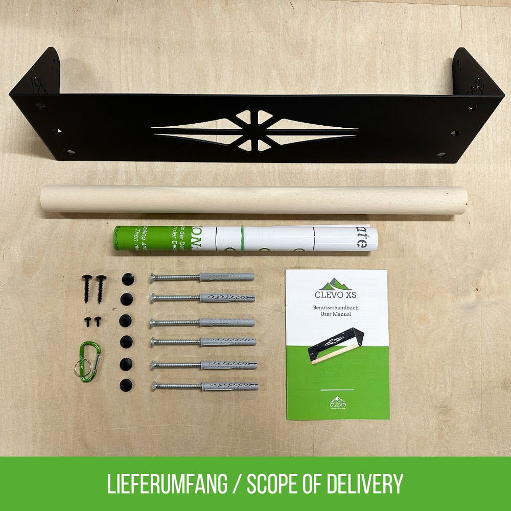CLEVO XS: Wooden Pull up Bar For the Ceiling For Climbers