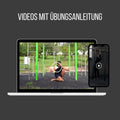 Pull-up beginner set: door pull-up bar, pull-up bands set of 3 & guide bundle in English