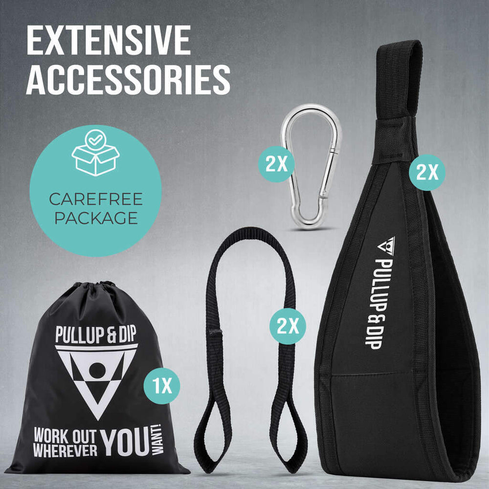 Abdominal training straps for abdominal muscle training on the pull-up bar and high bar door