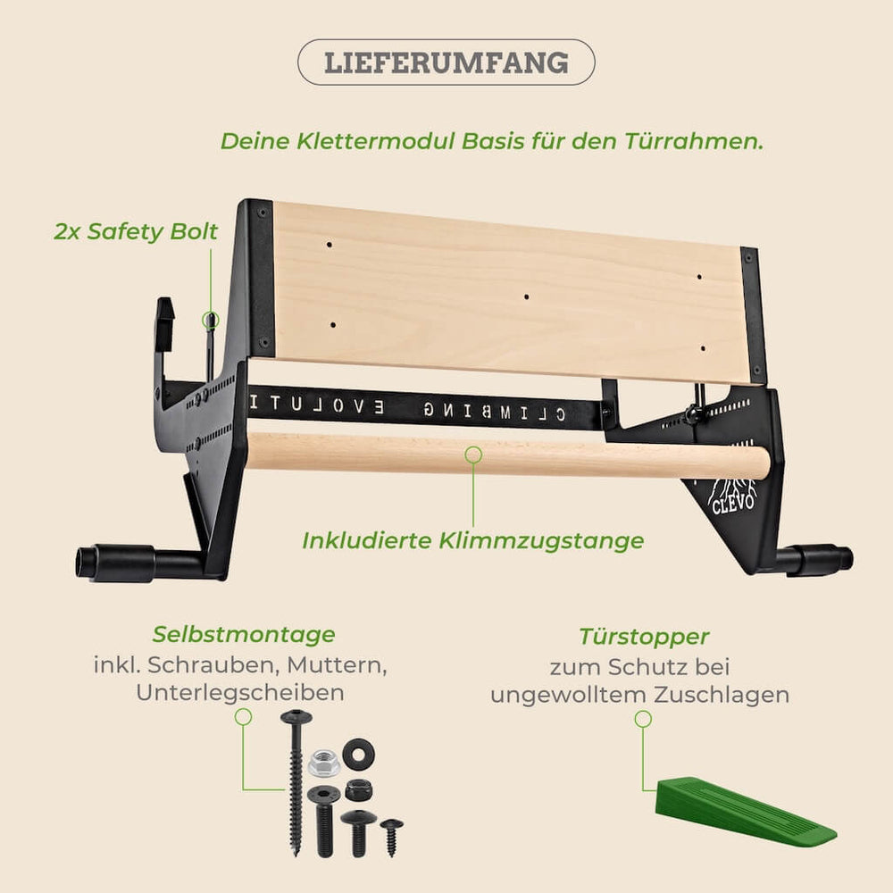 CLEVO DOOR : Suspension de porte pour planche d'entraînement, barre de traction et matériel d'escalade.