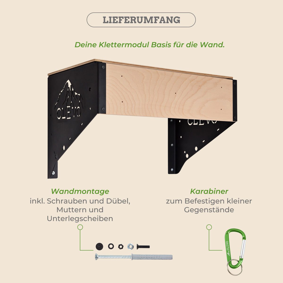 CLEVO WALL 2.0 : Support mural pour poutre d'escalade et rangement