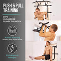 Dip station for door pull-up bar