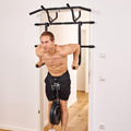 Dip station for door pull-up bar