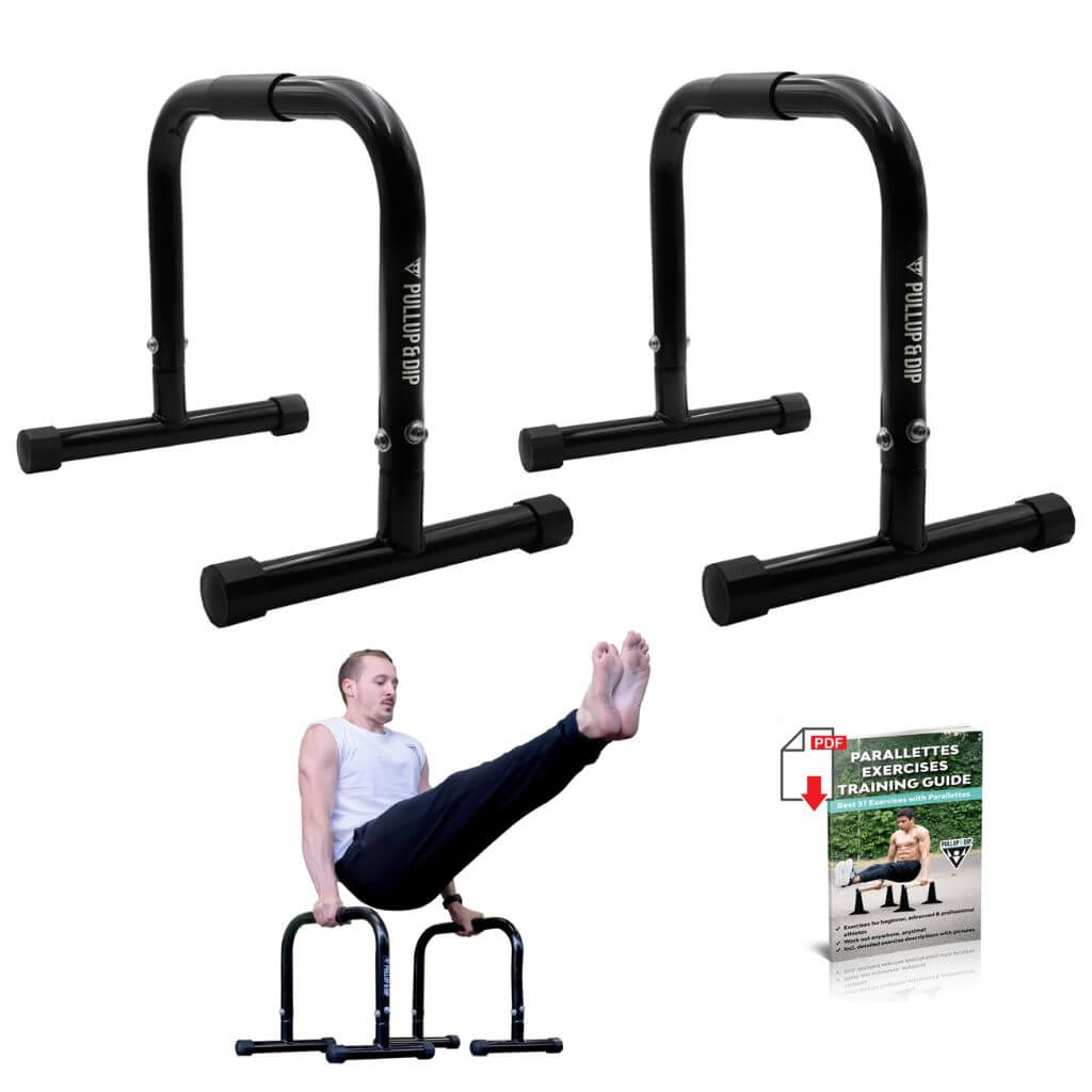 Steel parallettes, extra wide handle & non-slip