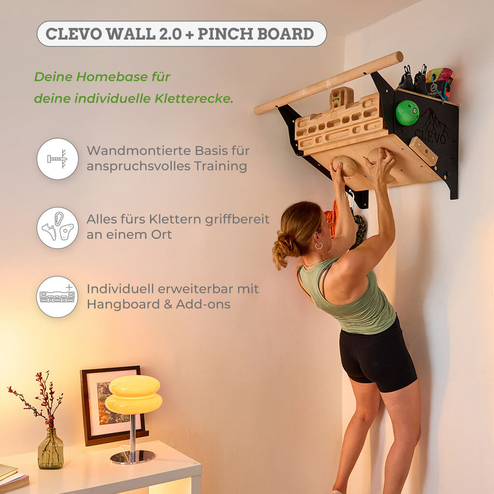 CLEVO Wall 2.0 Pinch Board – Pinch-Grip Training for Climbing Holds