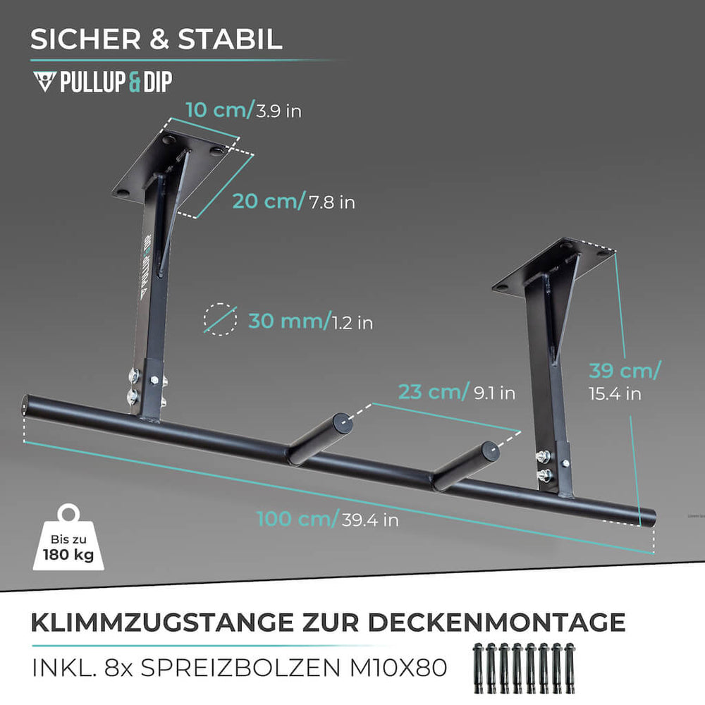 Pull-up bar ceiling incl. pull-up strap and screws