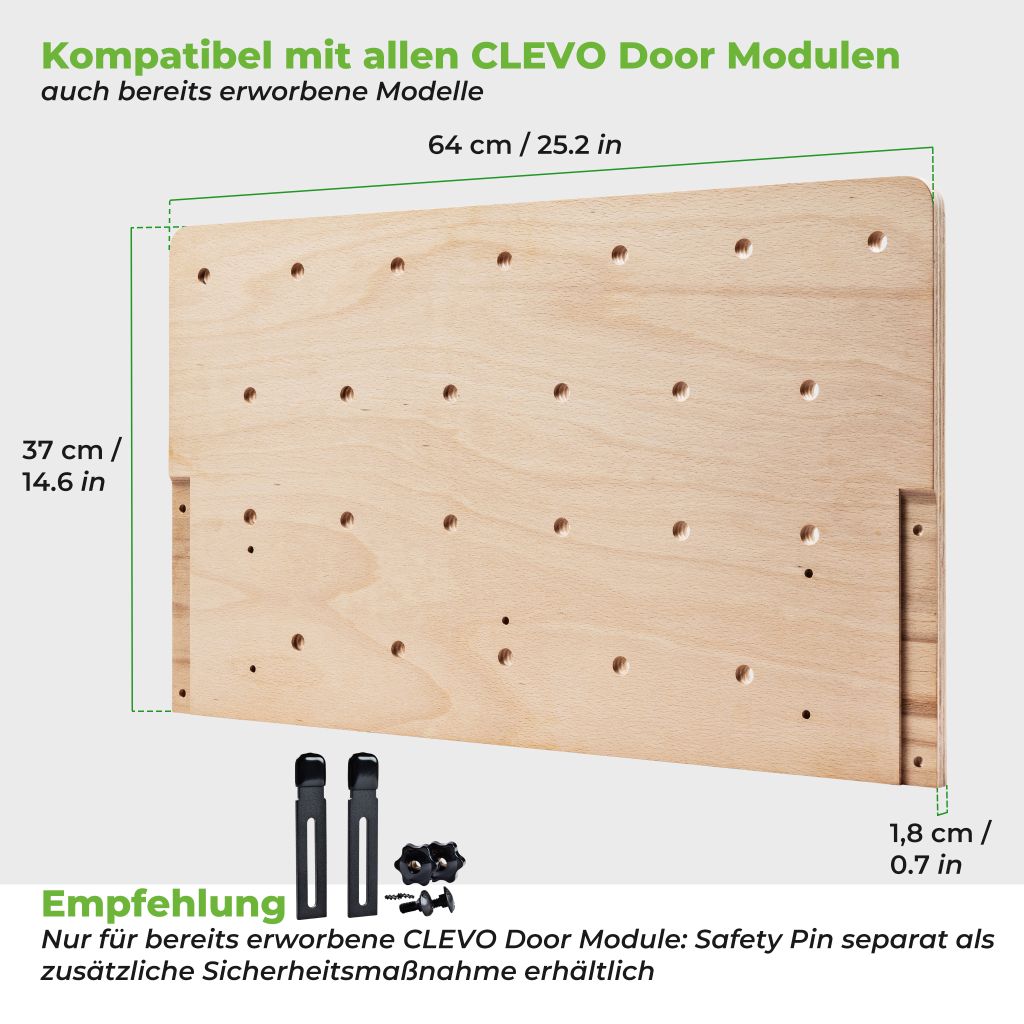 CLEVO Door Pro Board - planche en bois pour hangboard et prises d'escalade