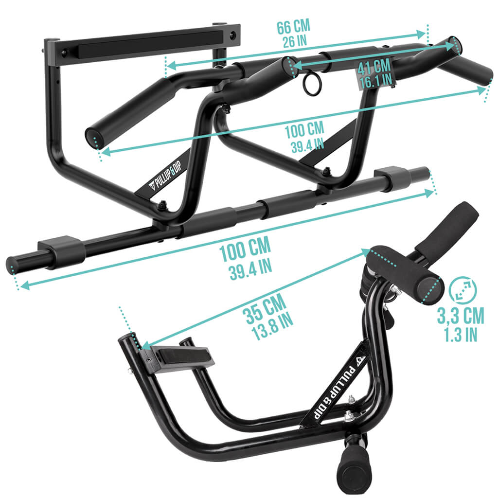 Set de traction pour débutants : barre de traction pour porte, set de 3 bandes de traction & bundle de guides en anglais