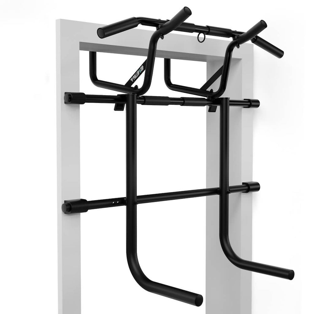 Dip station for door pull-up bar