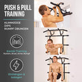 Dip station for door pull-up bar