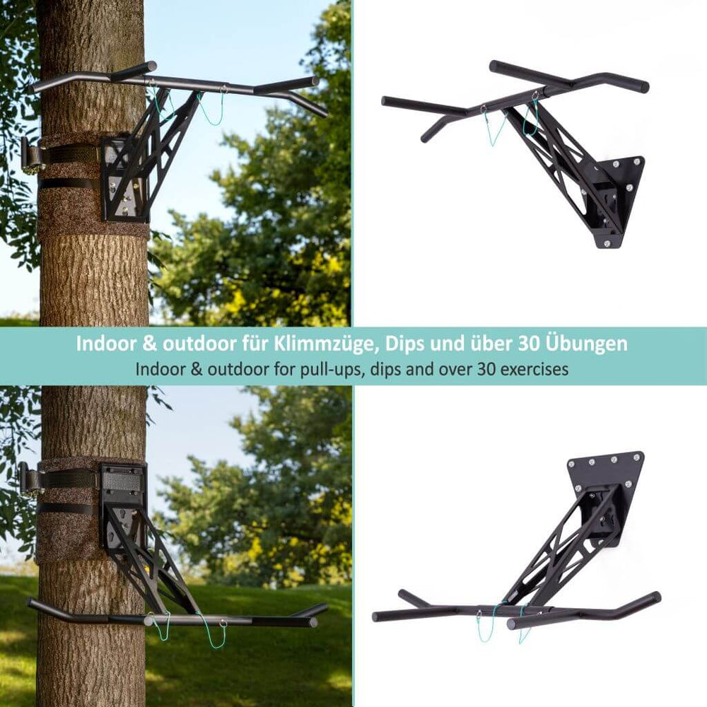 Mobile pull-up bar and dip bar for indoor and outdoor use, unique in the world
