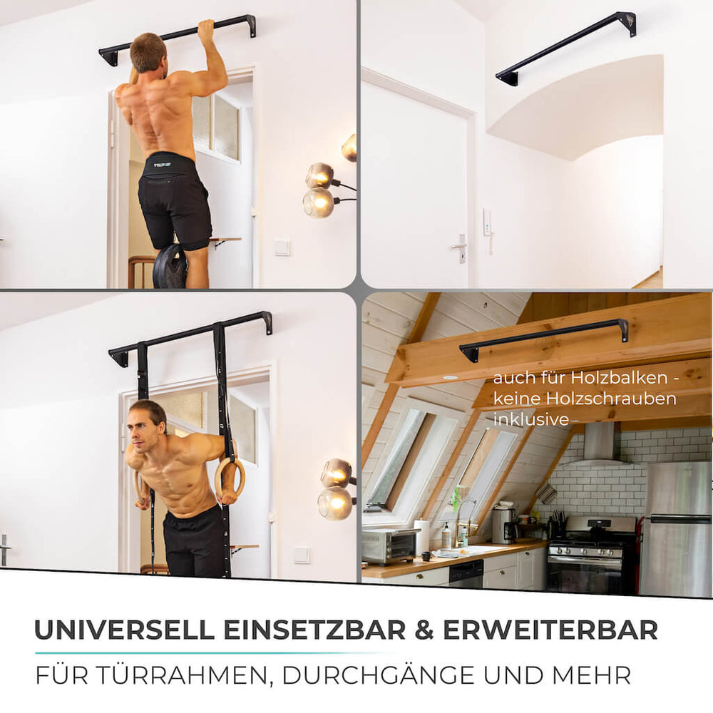 Pull-up bar for wall mounting above the door frame