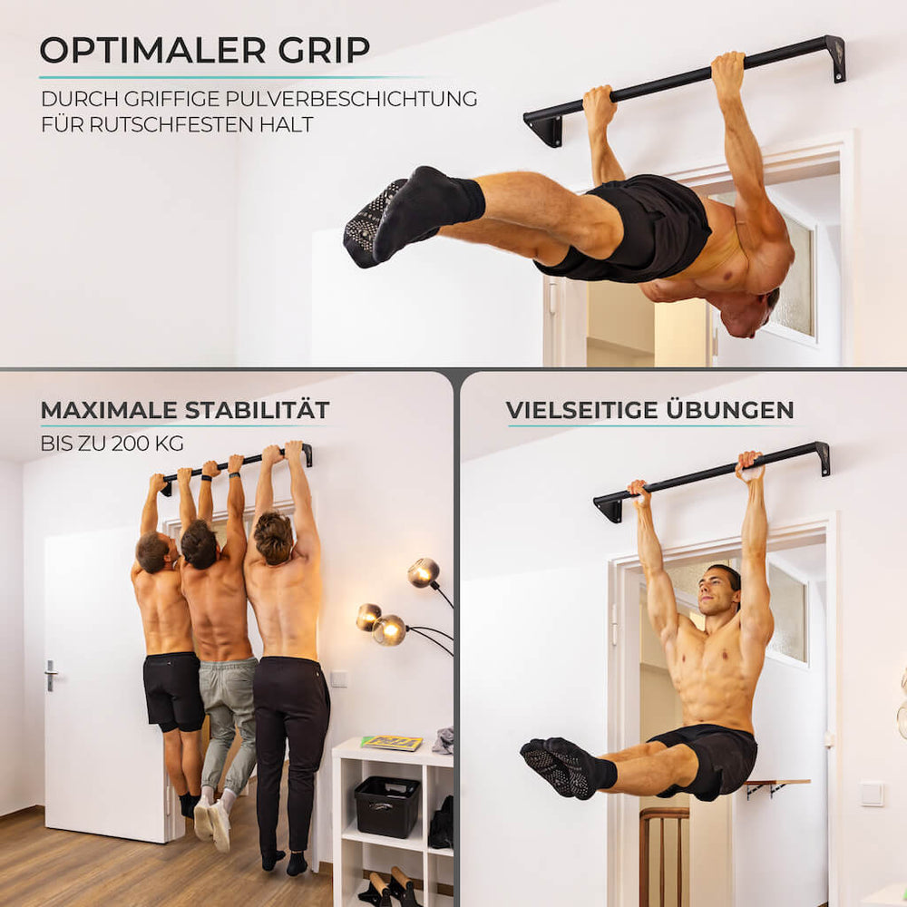 Pull-up bar for wall mounting above the door frame