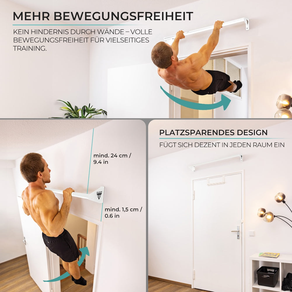 Pull-up bar for wall mounting above the door frame