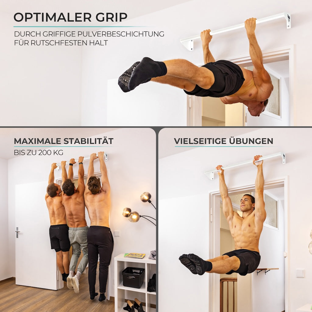 Pull-up bar for wall mounting above the door frame