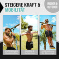 Pull-up beginner set: door pull-up bar, pull-up bands set of 3 & guide bundle in English