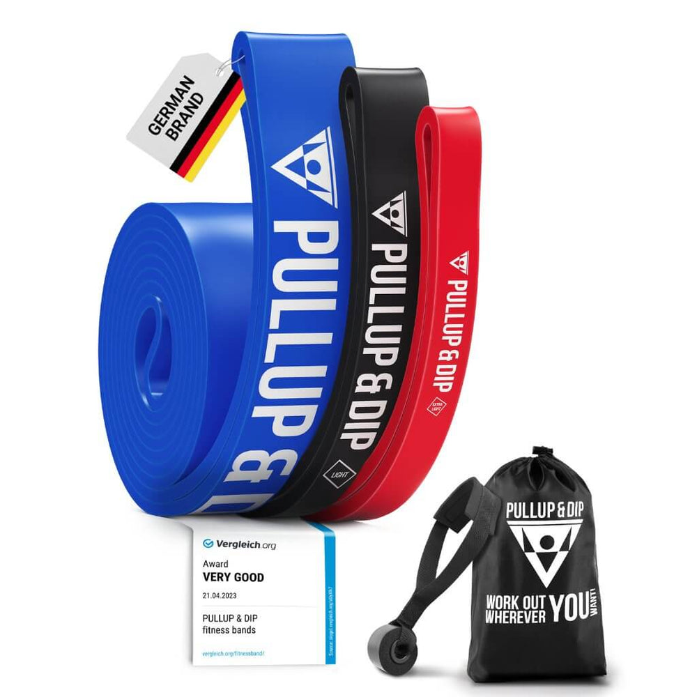 Door bar pull-up bar bundle with pull-up bands and training guides